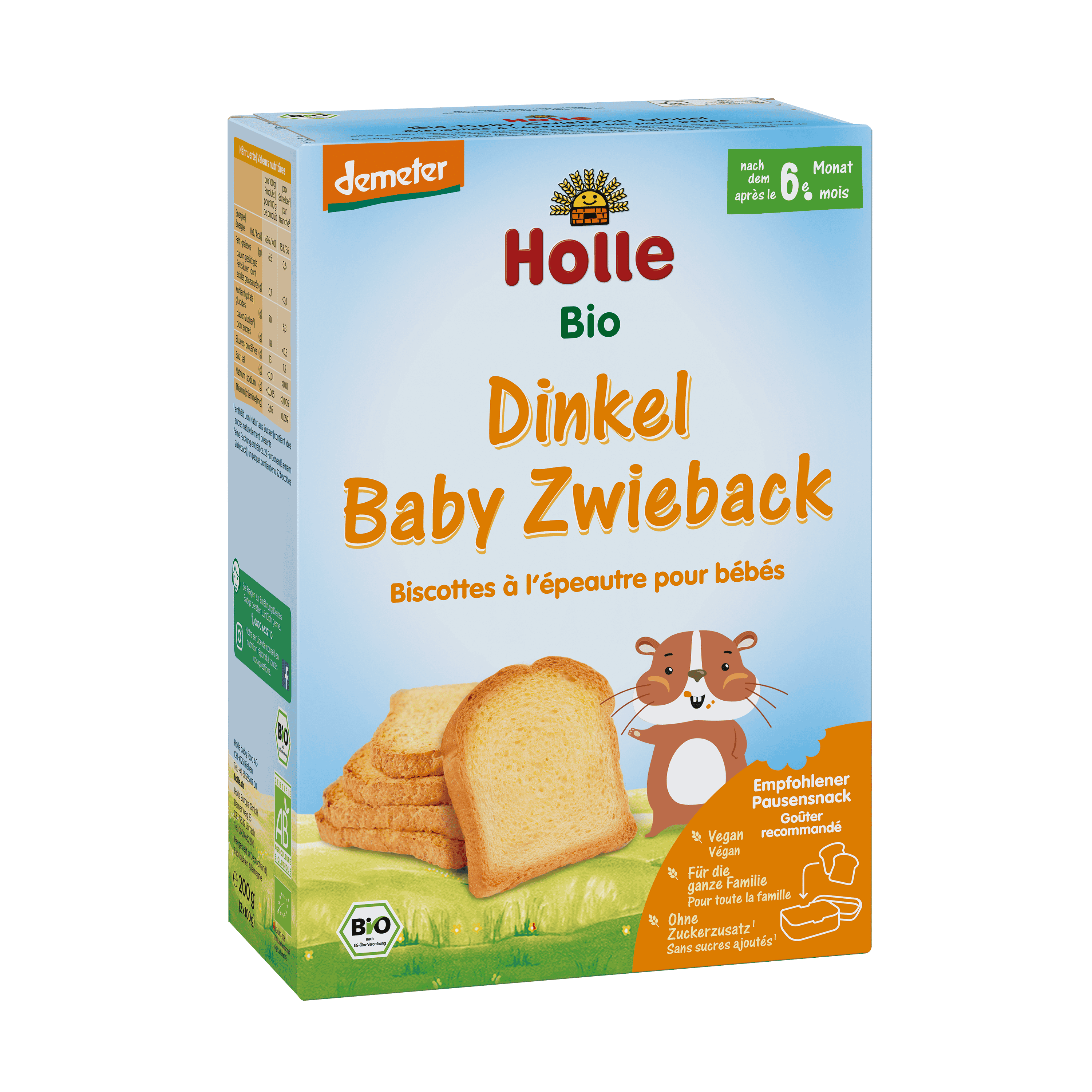 HOLLE biscotte à l'épeautre pour bébé