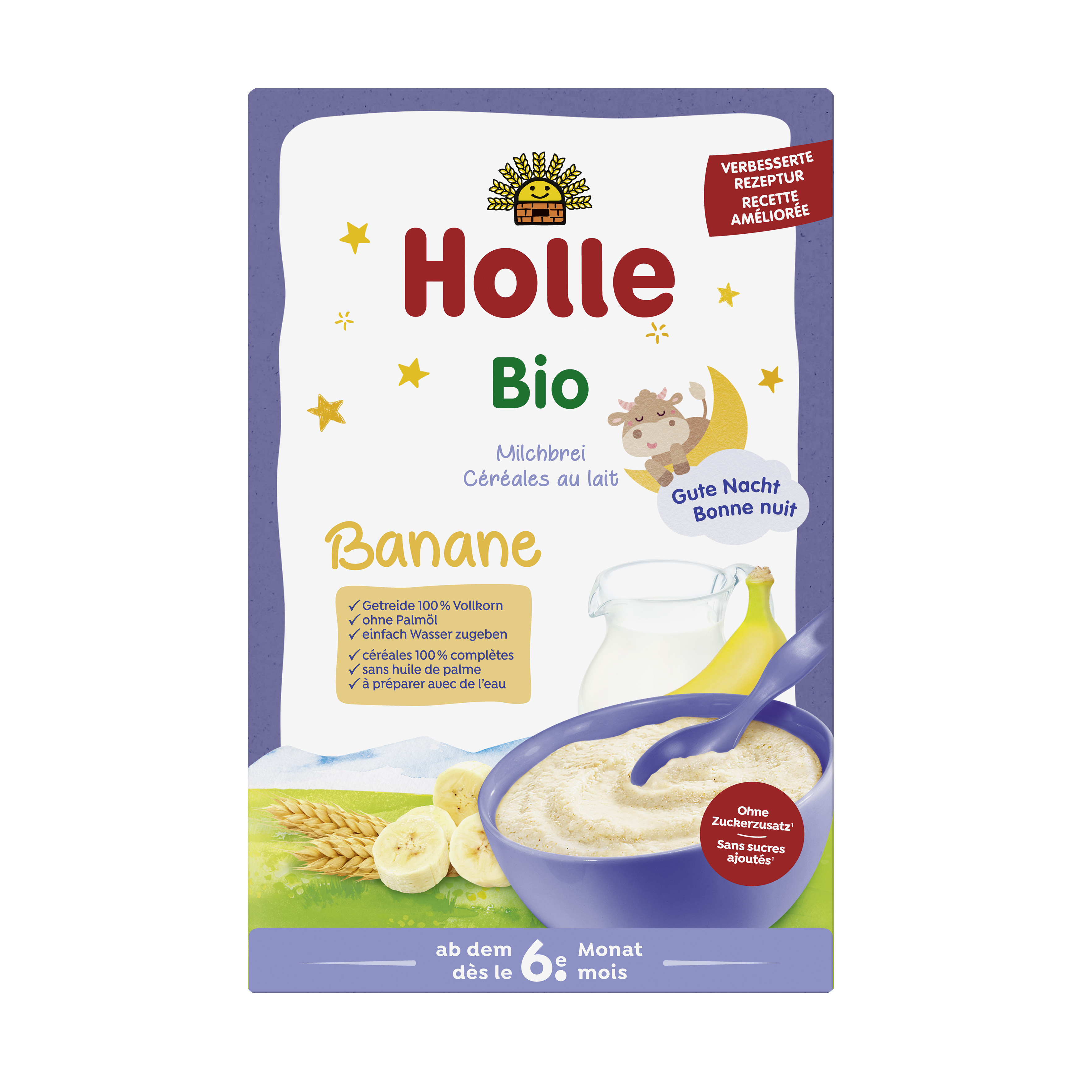 HOLLE bouillie de céréales au lait banane, image principale