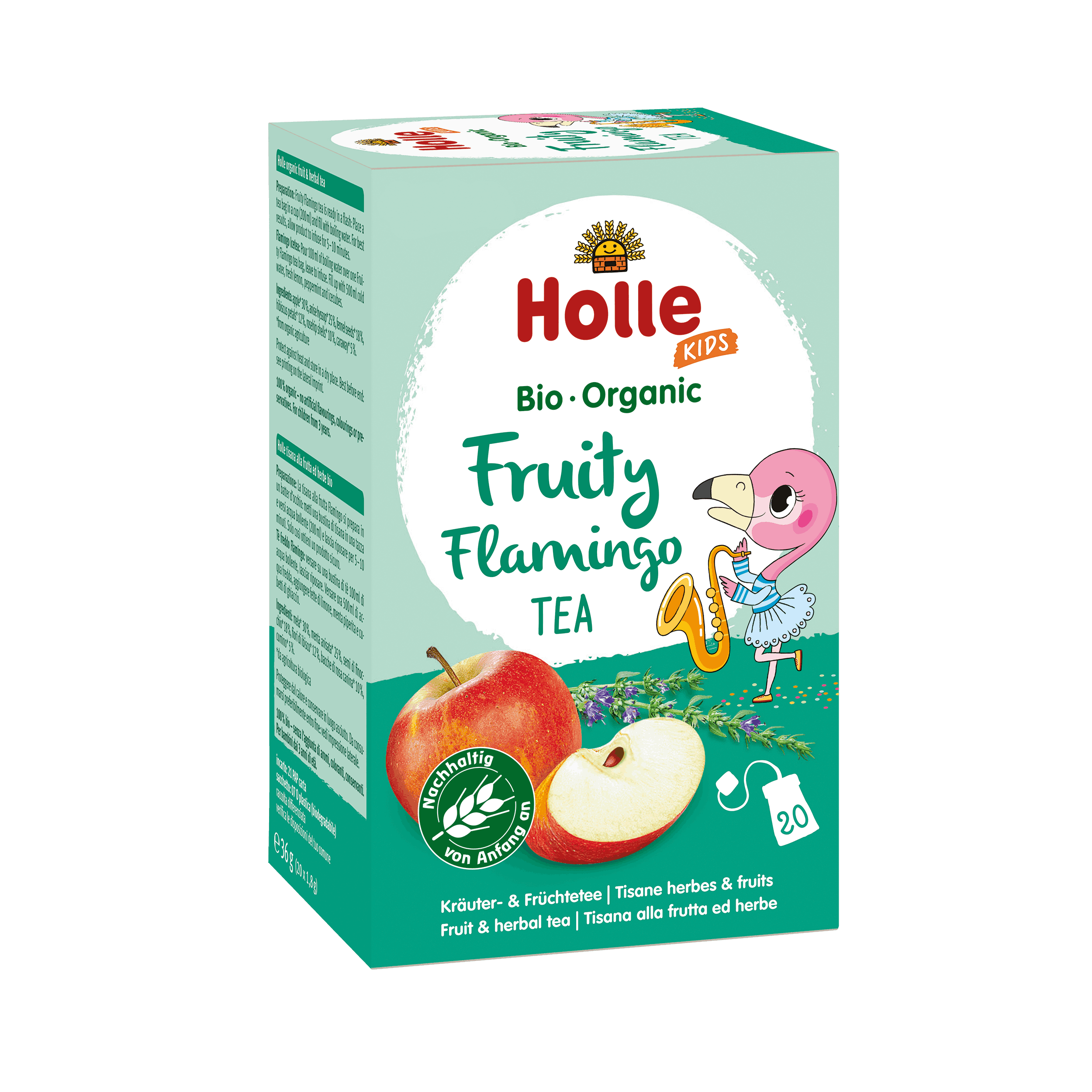 HOLLE Fruity Flamingo tisane aux herbes & fruits, image principale