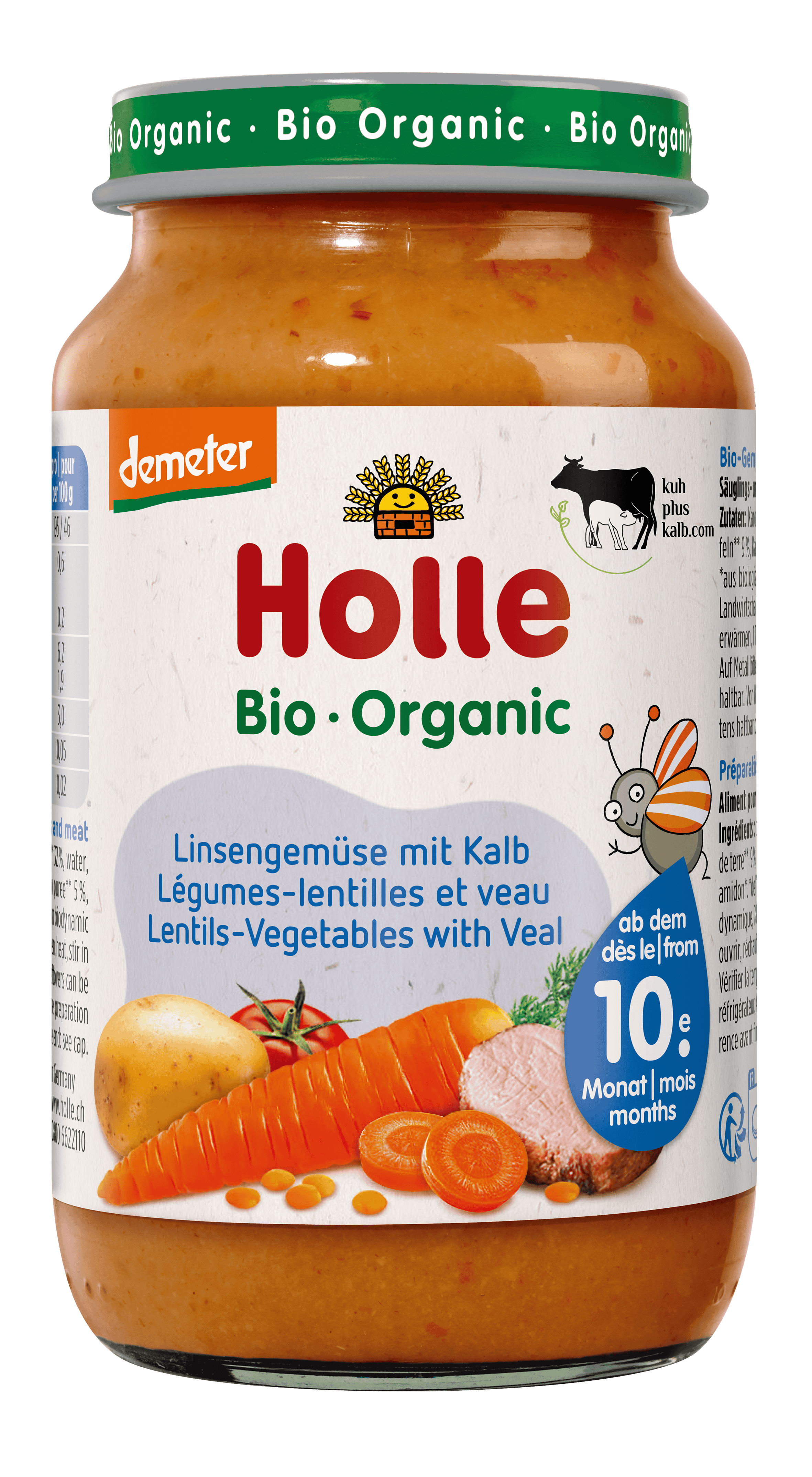 HOLLE légumes aux lentilles et veau, image principale