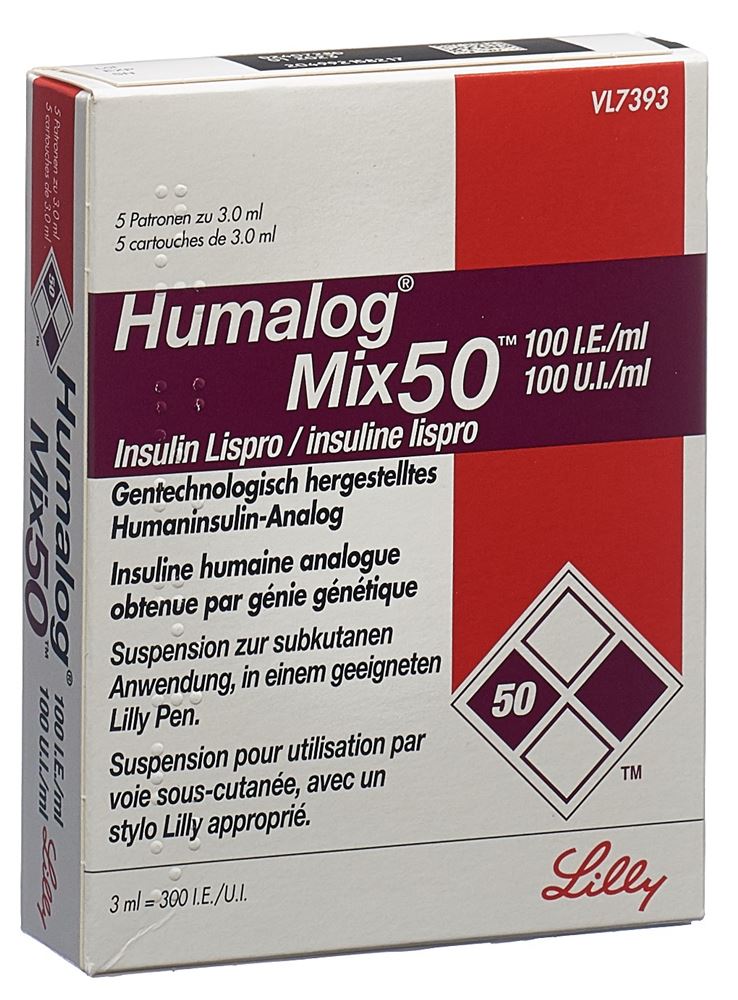 HUMALOG Mix 50 Insulin Inj Susp 100 IE/ml für Pen Patronen 3 ml