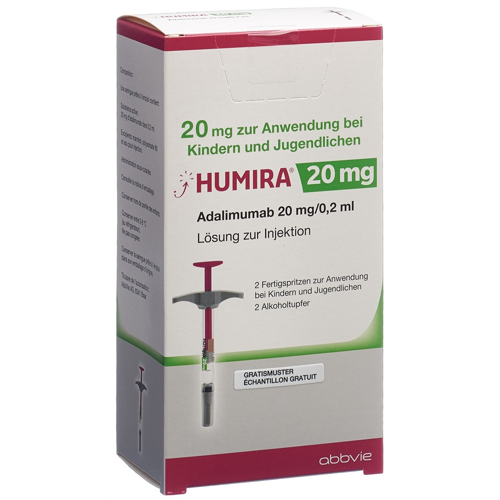 HUMIRA Inj Lös 20 mg/0.2ml Fertigspritze Fertspr 0.2 ml, Hauptbild