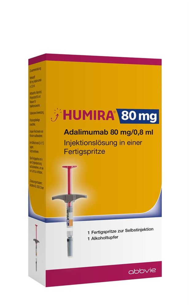 HUMIRA sol inj 80 mg/0.8ml seringue préremplie ser pré 0.8 ml, image principale