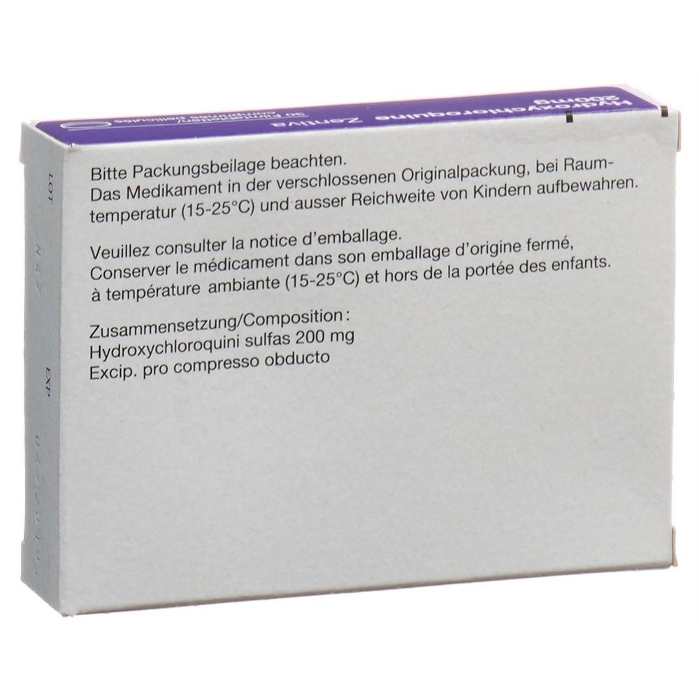 HYDROXYCHLOROQUINE Zentiva 200 mg, image 2 sur 2