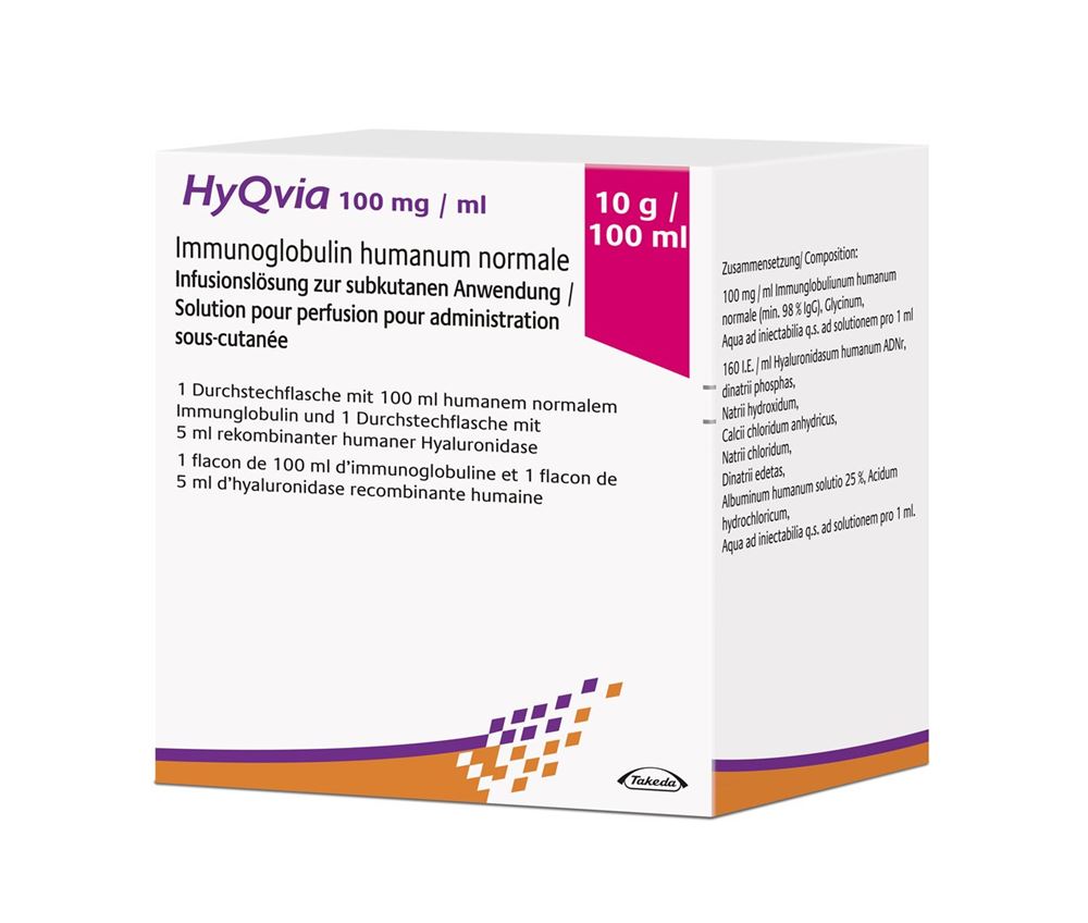 HyQvia Inf Lös 10 g/100ml Dual Flaschen Durchstf 100 ml, Hauptbild