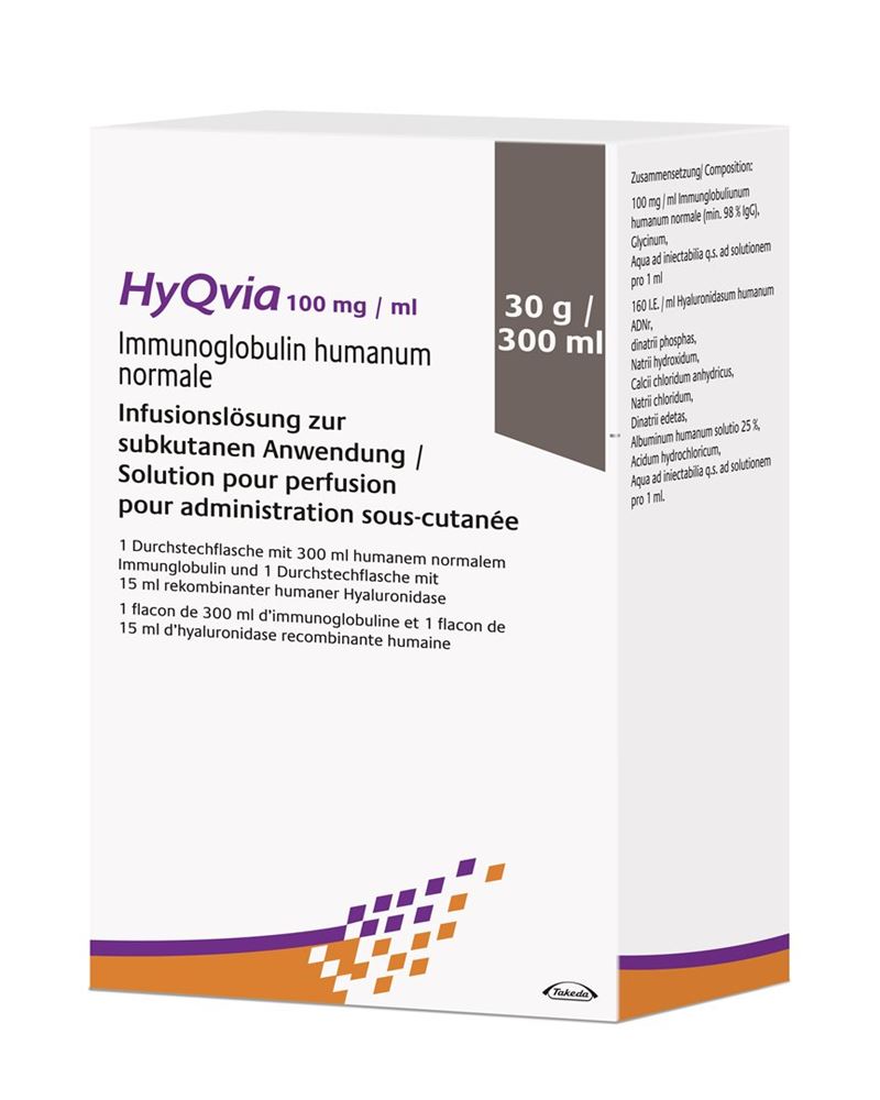 HyQvia Inf Lös 30 g/300ml Dual Flaschen Durchstf 300 ml, Hauptbild