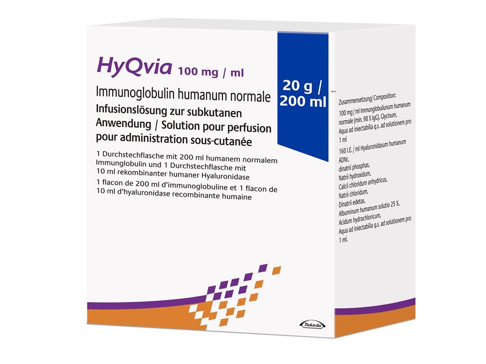 HyQvia sol perf 20 g/200ml double flacons flac 200 ml, image principale