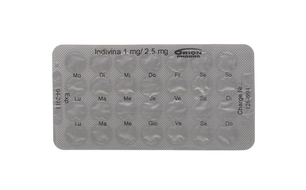 INDIVINA cpr 1mg/2.5mg blist 28 pce, image 3 sur 3