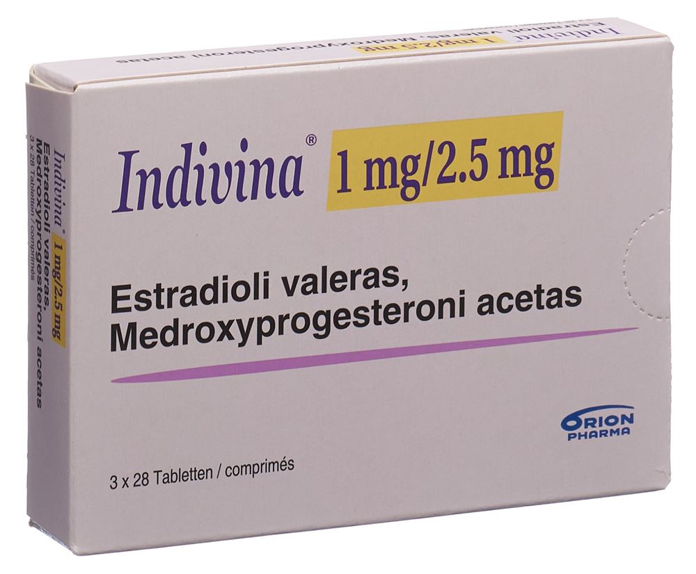 INDIVINA cpr 1mg/2.5mg blist 28 pce, image principale