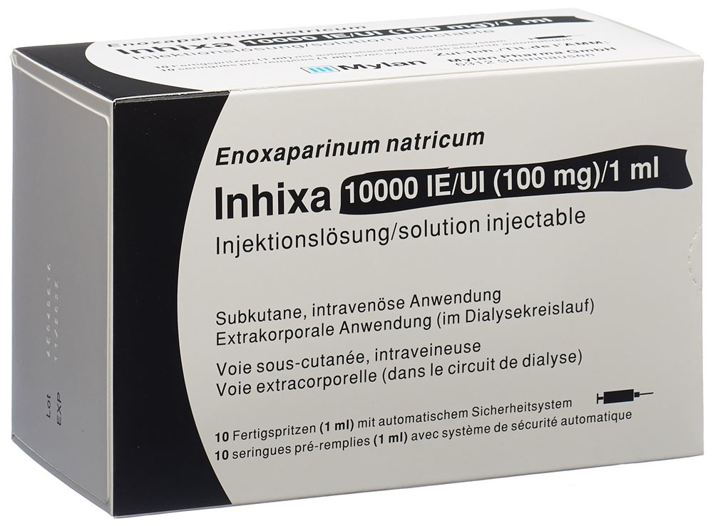 INHIXA Inj Lös 100 mg/ml Fertspr 1 ml, Hauptbild