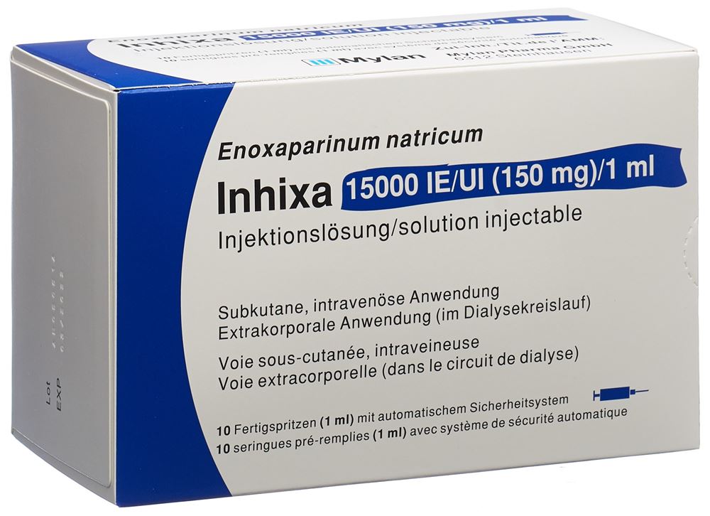 INHIXA Inj Lös 150 mg/ml Fertspr 1 ml, Hauptbild