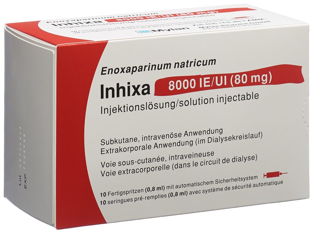 INHIXA Inj Lös 80 mg/0.8ml Fertspr 0.8 ml, Hauptbild