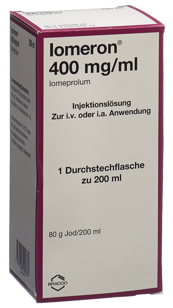 IOMERON Inj Lös 400 mg/ml 200ml Fl 1 Stk, Hauptbild