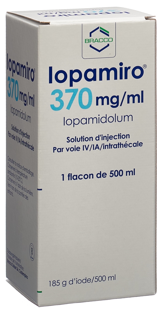 IOPAMIRO Inj Lös 370 mg/ml 500ml Flasche Durchstf 1 Stk, Bild 2 von 2