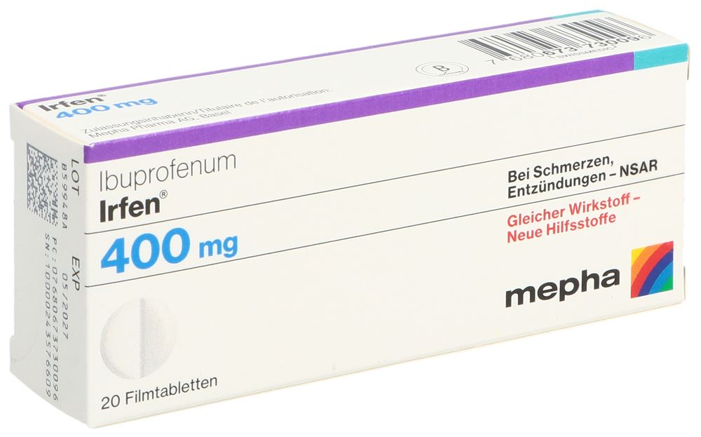 IRFEN Filmtabl 400 mg Blist 20 Stk, Hauptbild