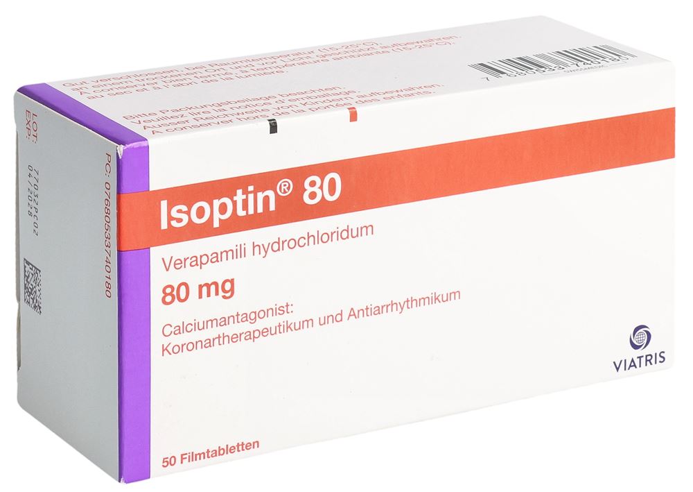 ISOPTIN cpr pell 80 mg blist 50 pce, image principale