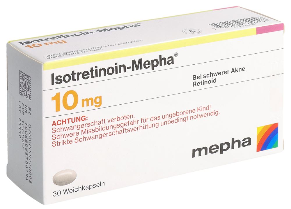ISOTRETINOINE Mepha 10 mg, Hauptbild