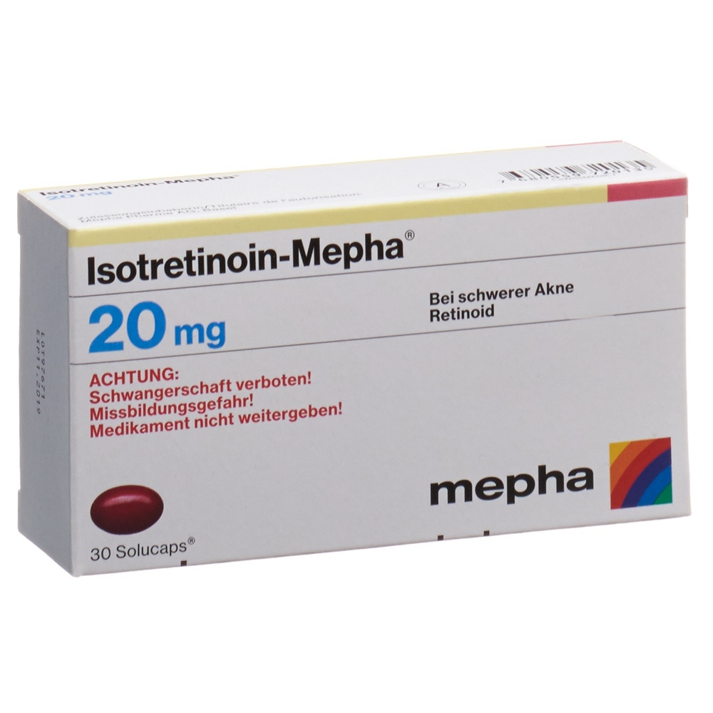 ISOTRETINOINE Mepha 20 mg, Hauptbild