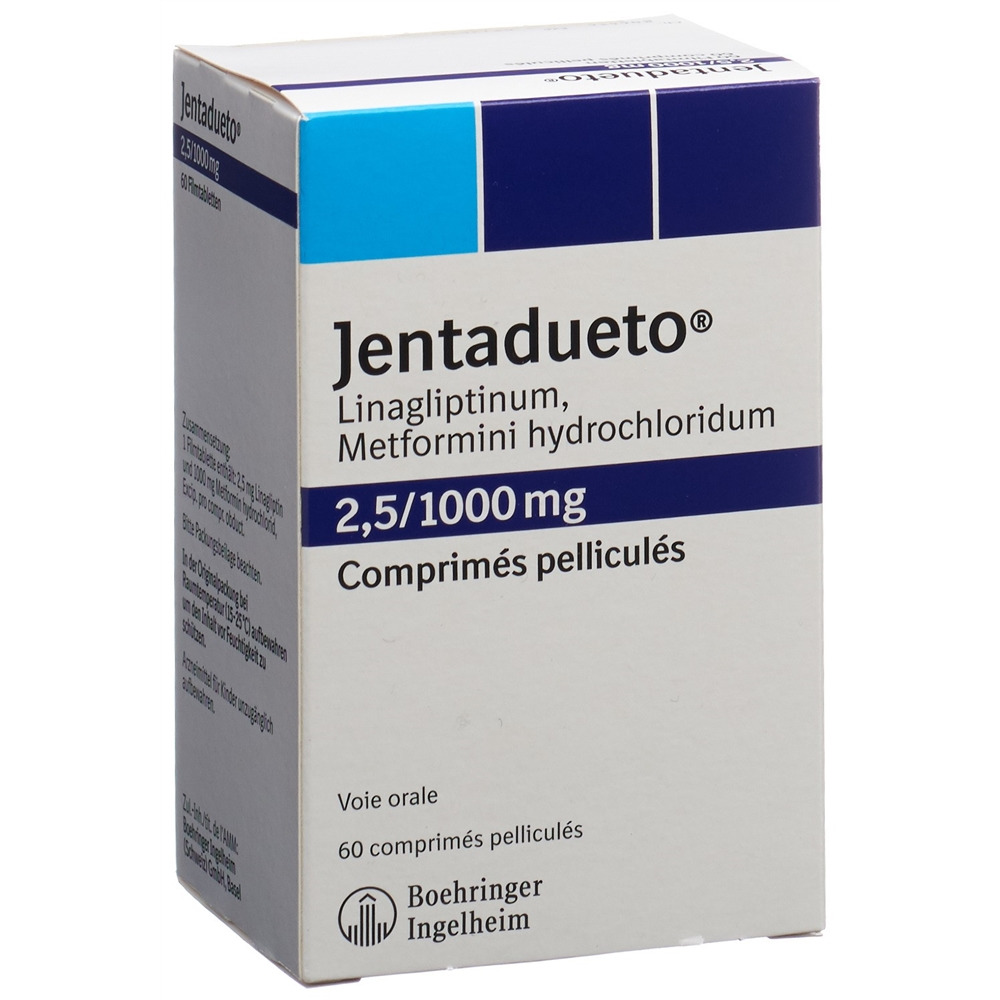 JENTADUETO cpr pell 2.5 mg/1000 mg blist 60 pce, image 2 sur 2