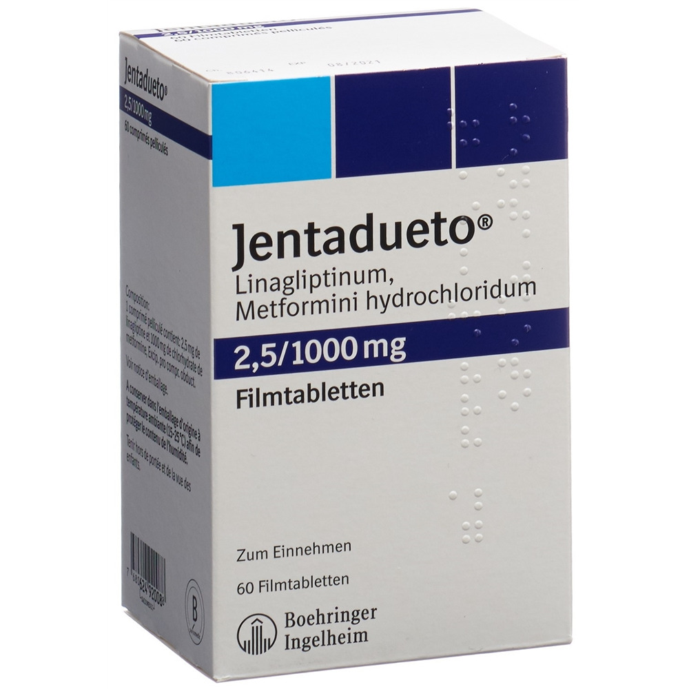 JENTADUETO cpr pell 2.5 mg/1000 mg blist 60 pce, image principale