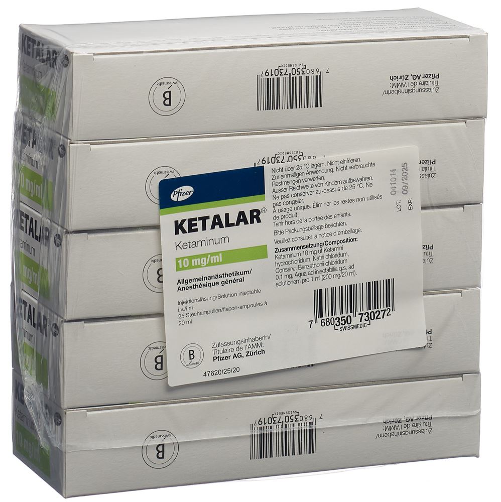 KETALAR sol inj 200 mg/20ml flac 20 ml, image principale