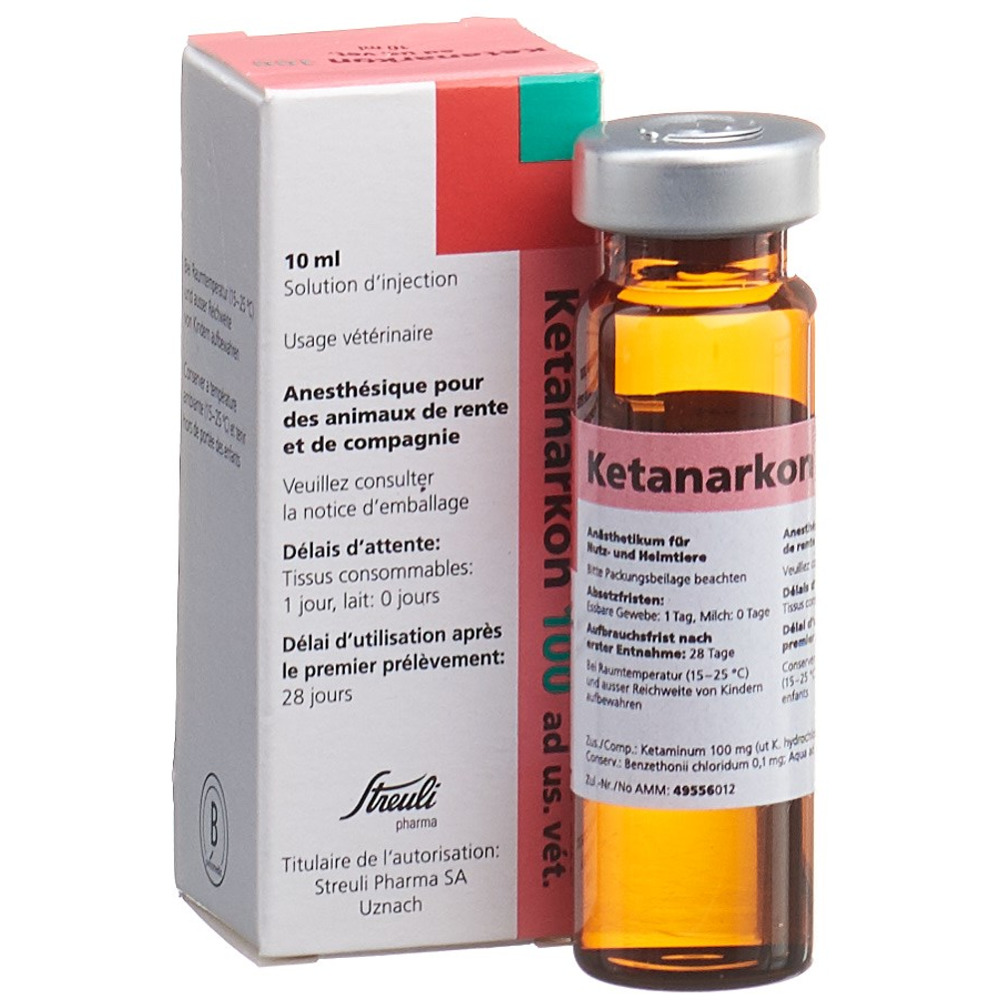 KETANARKON sol inj 100 mg/ml ad us vet. fl 10 ml, image 3 sur 4