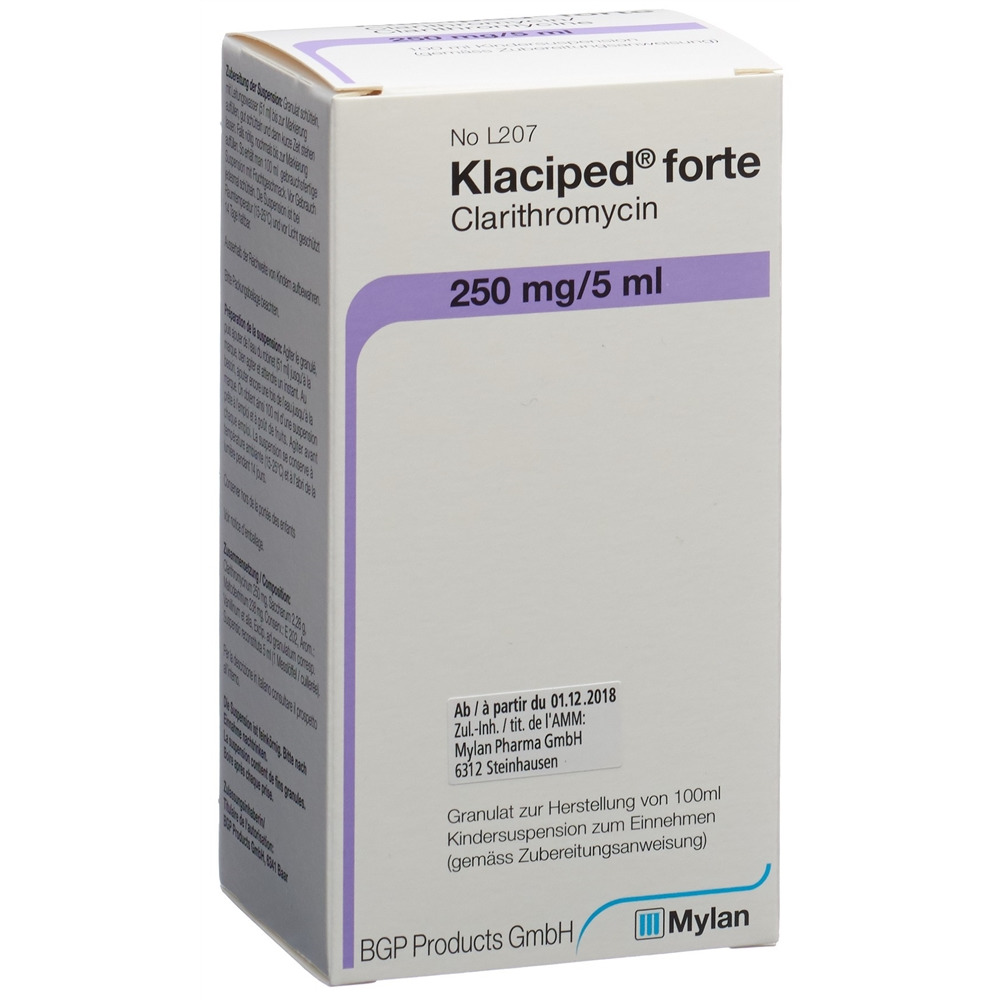 KLACIPED Forte 250 mg/5ml, Hauptbild