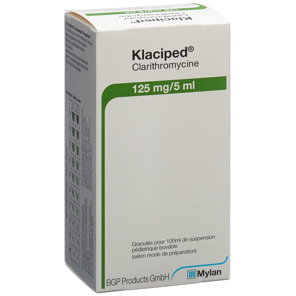 KLACIPED gran 125 mg/5ml pour la préparation d'une suspension pédiatrique orale fl 100 ml, image 2 sur 2