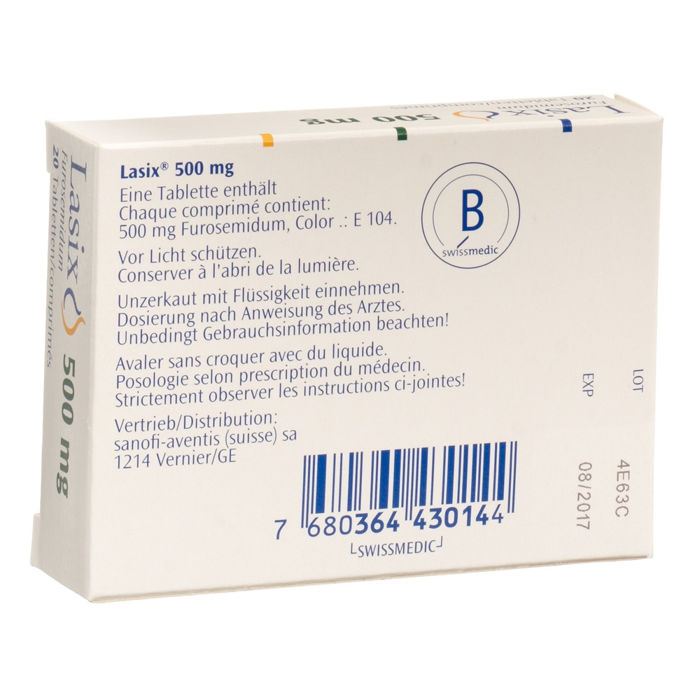 LASIX cpr 500 mg blist 20 pce, image 2 sur 2