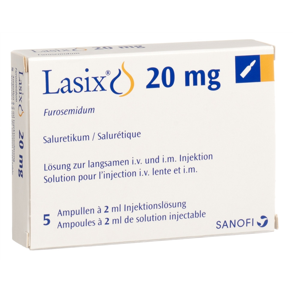 LASIX sol inj 20 mg/2ml amp 2 ml, image principale