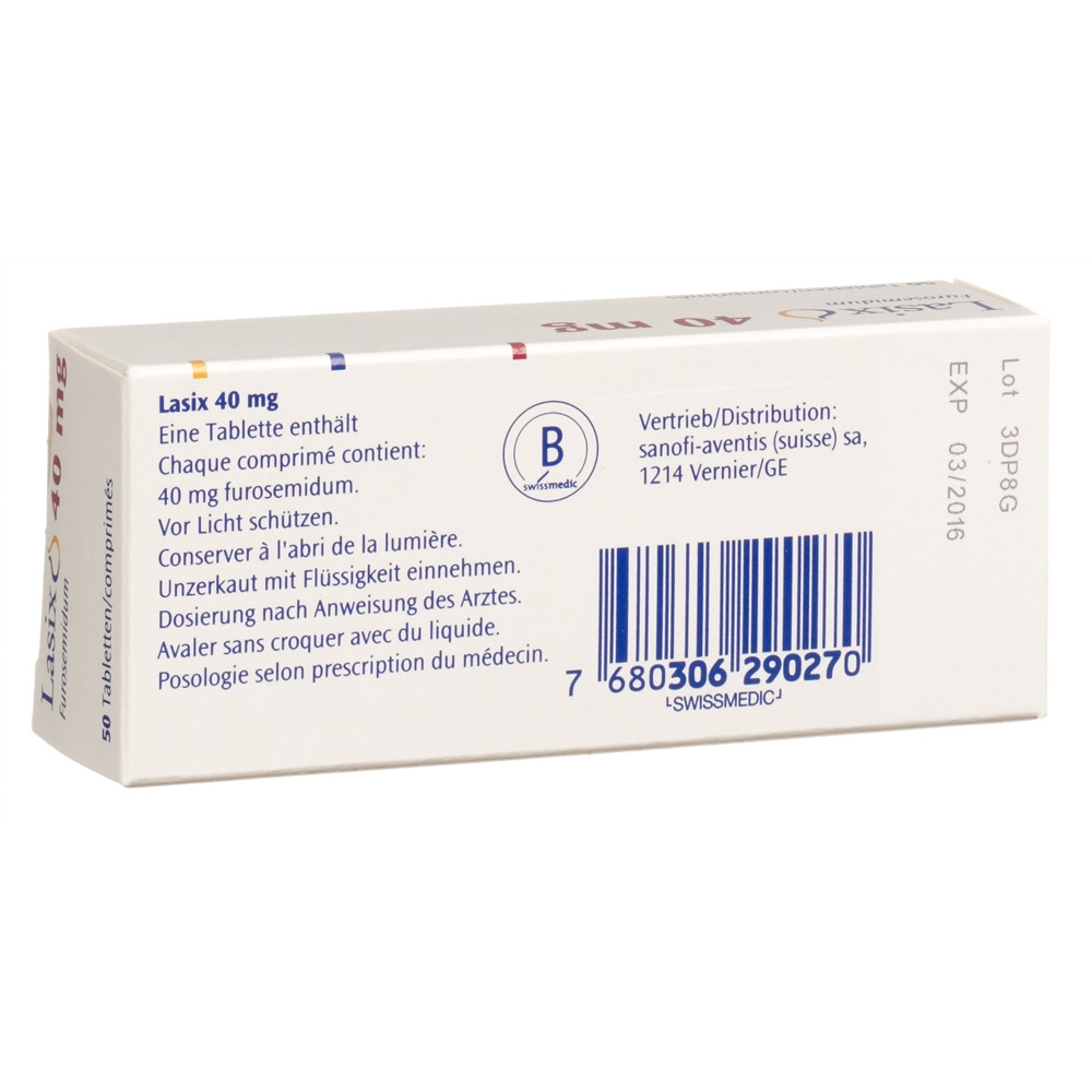 LASIX Tabl 40 mg Blist 50 Stk, Bild 2 von 2