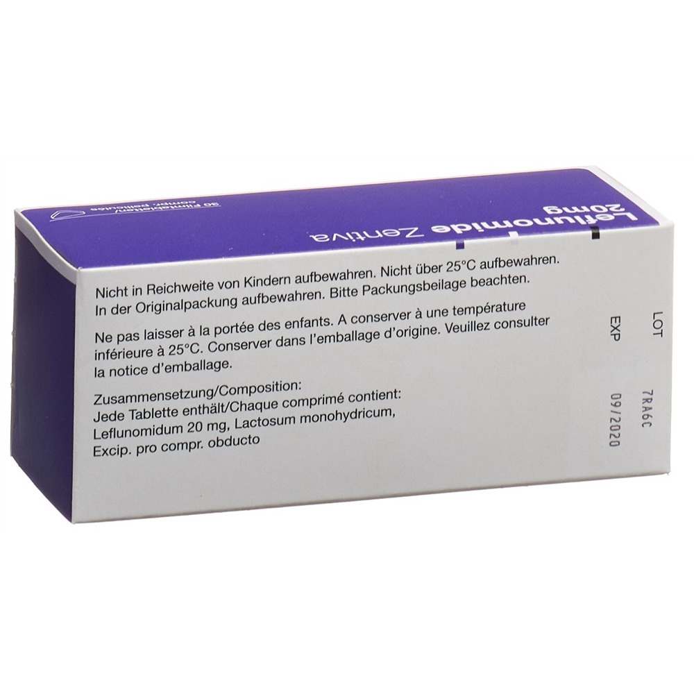 LEFLUNOMIDE Zentiva 20 mg, image 2 sur 2