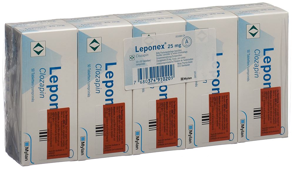 Leponex cpr 25 mg blist 500 pce, image principale