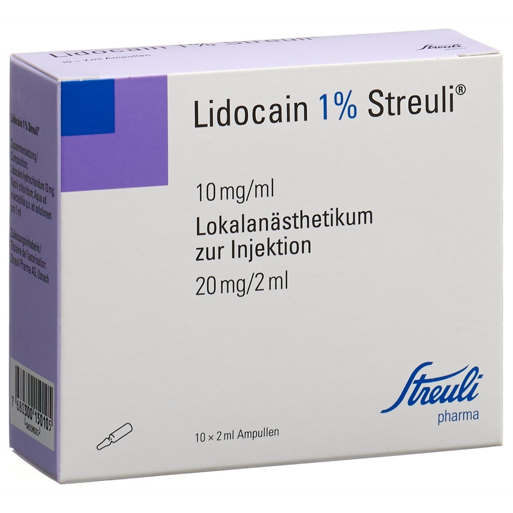 LIDOCAINE 1% 20 mg/2ml, image principale