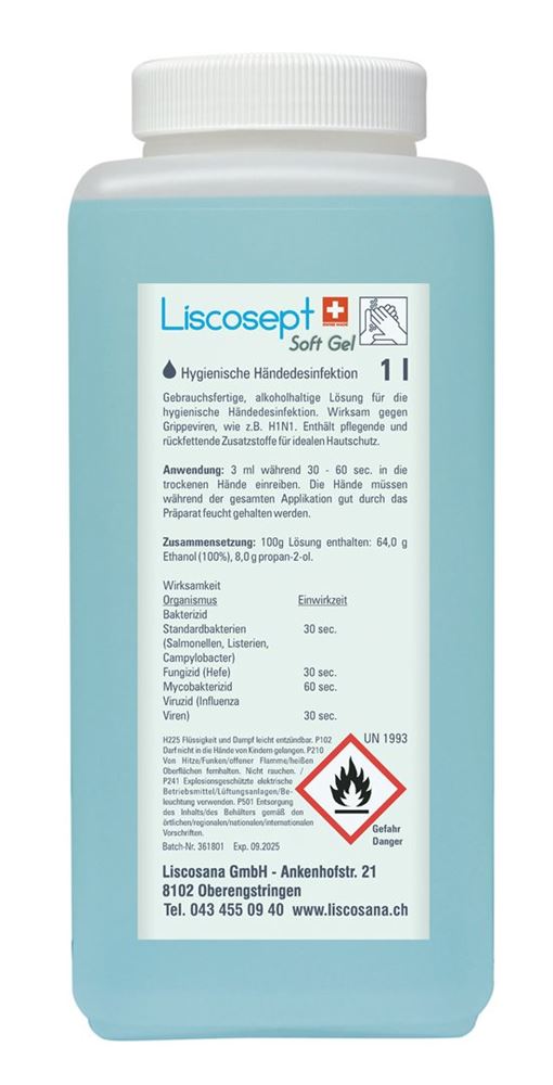 Liscosept Soft Gel désinfectant mains