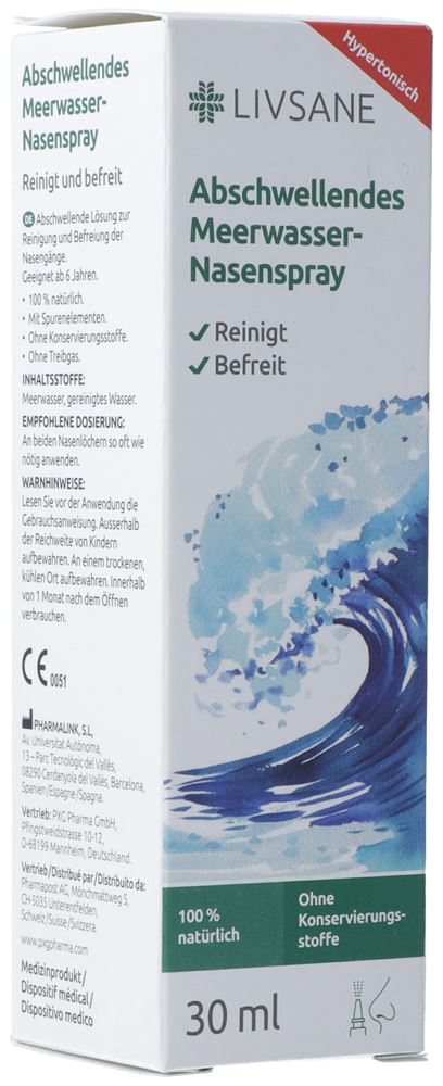 LIVSANE spray nasal hypertonique à l'eau de mer spr 30 ml, image principale