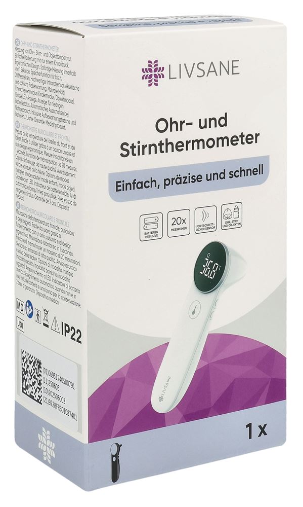 LIVSANE thermomètre auriculaire et frontal