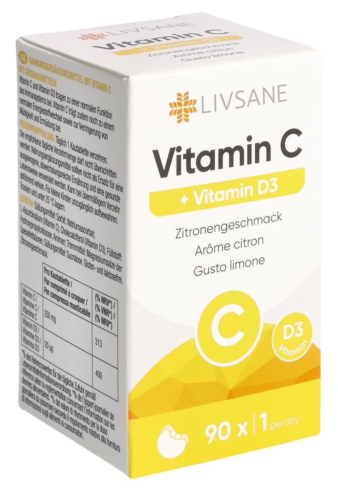 LIVSANE Vitamin C + D3 Kautabletten