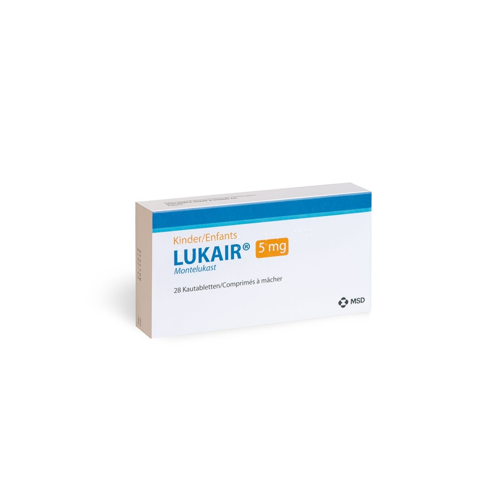 LUKAIR cpr croquer 5 mg blist 28 pce, image principale LUKAIR cpr croquer 5 mg blist 28 pce, image principale