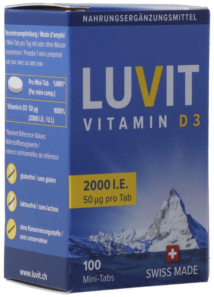 LUVIT Vitamine D3 mini-comprimés 2000 IE