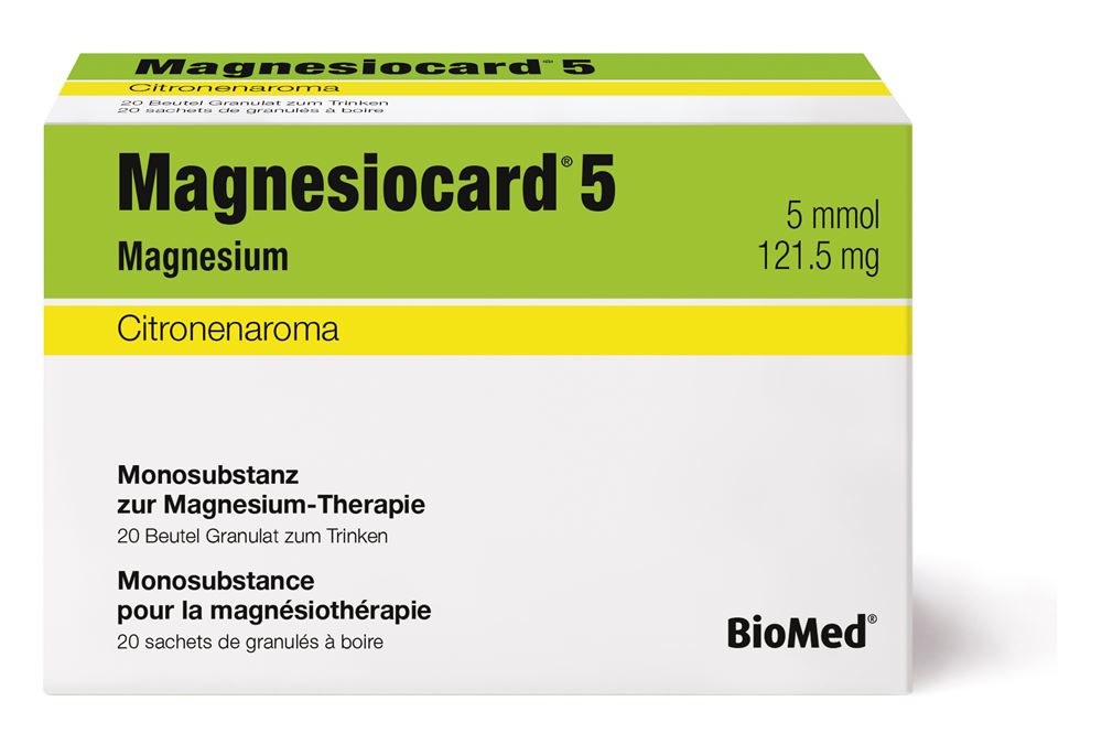 Magnesiocard Gran 5 mmol Citron Btl 20 Stk, Hauptbild