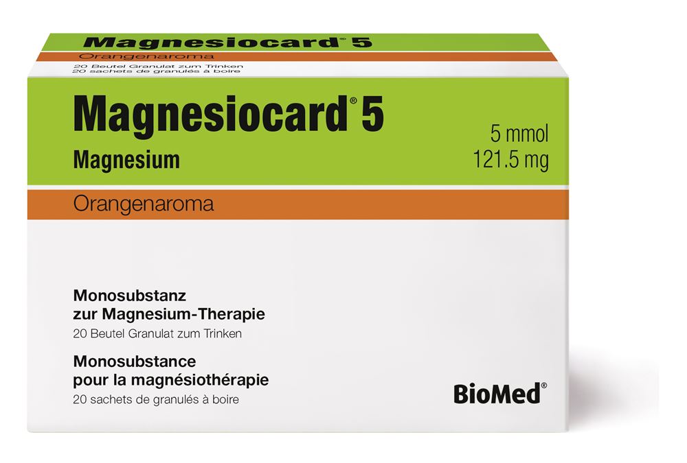 Magnesiocard Gran 5 mmol Orange Btl 20 Stk, Hauptbild