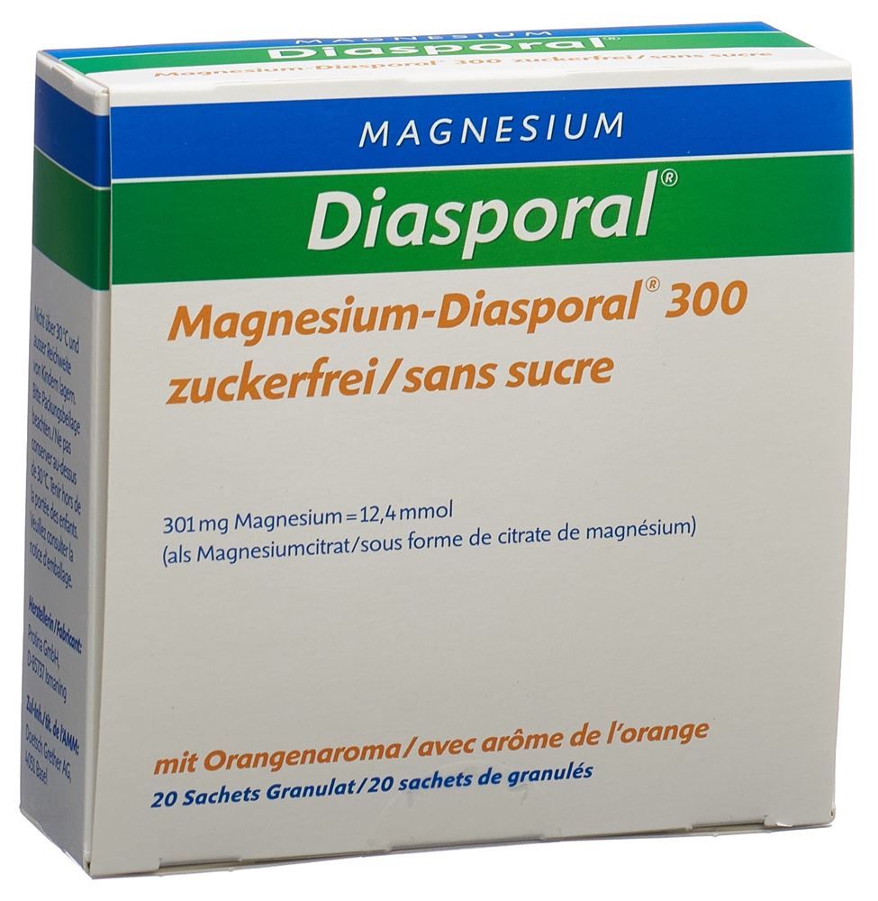 MAGNESIUM DIASPORAL Gran 300 mg zuckerfrei Btl 20 Stk, Hauptbild