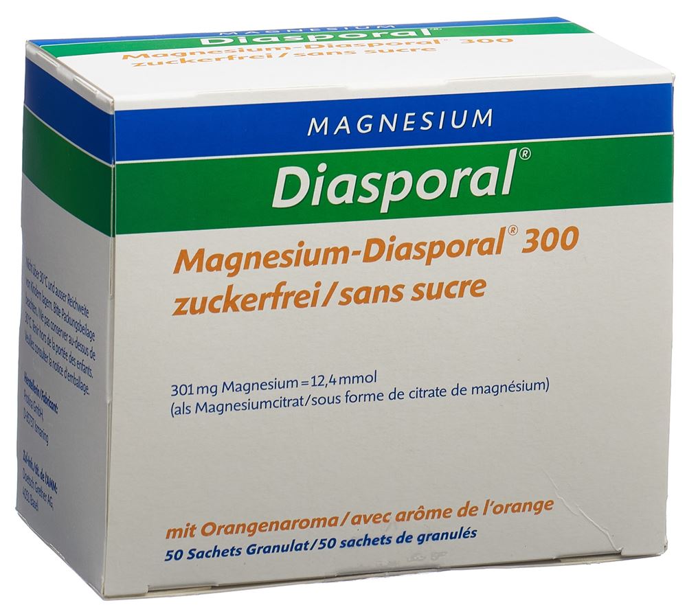 MAGNESIUM DIASPORAL Gran 300 mg zuckerfrei Btl 50 Stk, Hauptbild