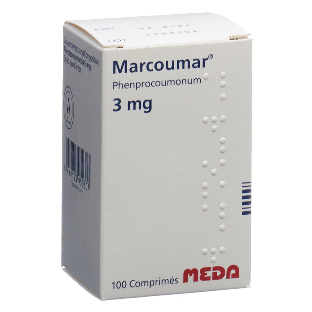 MARCOUMAR cpr 3 mg fl verre 100 pce, image 2 sur 2