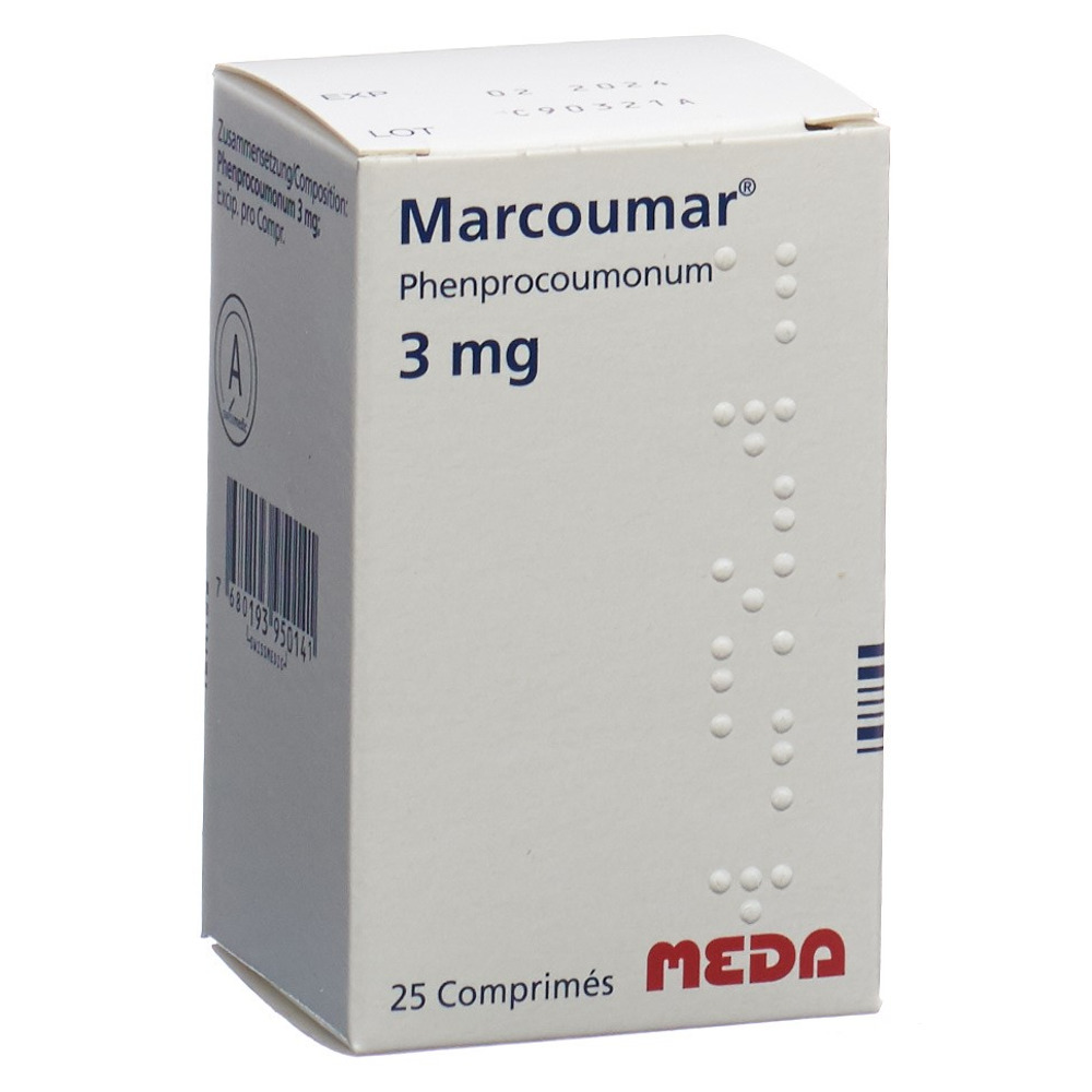 MARCOUMAR cpr 3 mg fl verre 25 pce, image 2 sur 2