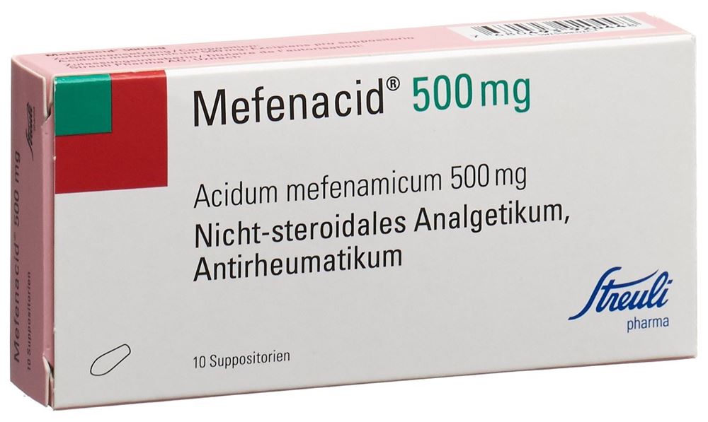 MEFENACIDE Supp 500 mg Blist 10 Stk, Hauptbild