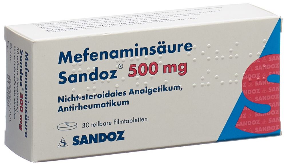 ACIDE MEFENAMIQUE Sandoz 500 mg, Hauptbild