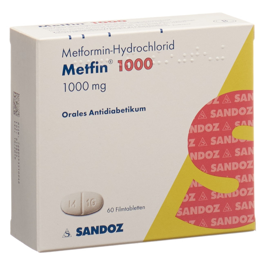 METFIN cpr pell 1000 mg blist 60 pce, image principale