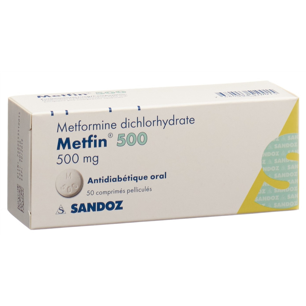 METFIN cpr pell 500 mg blist 50 pce, image 2 sur 2